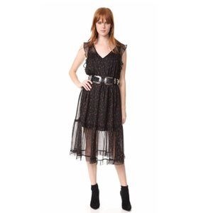 BB Dakota Cal Floral Print Dress M Black Boho